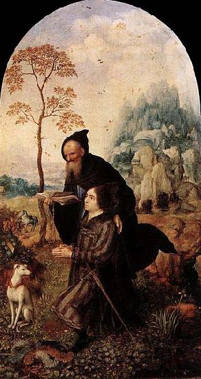Jan Gossaert Mabuse St Anthony with a Donor Spain oil painting art
